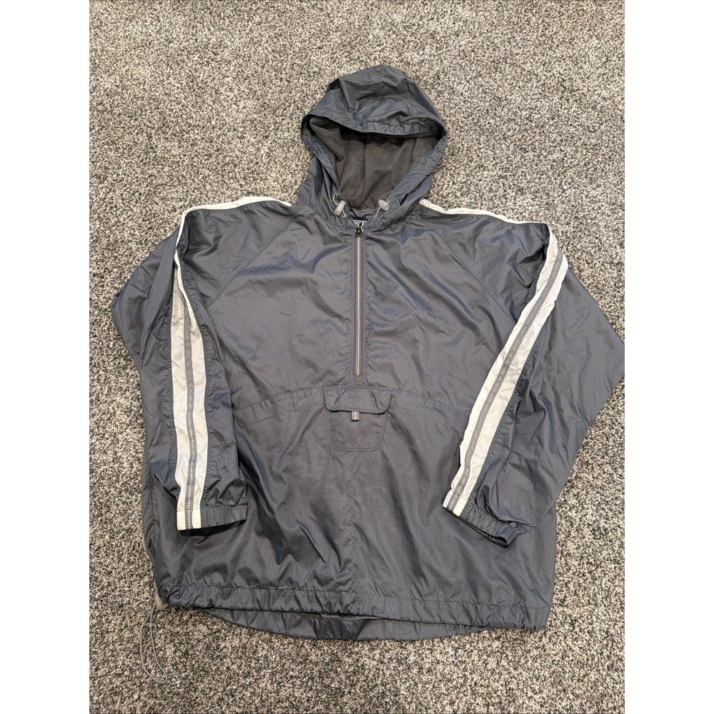 Lands' End Womans Hooded Lightweight Anorak Windbreaker Jacket 1/4 Zip Size Med